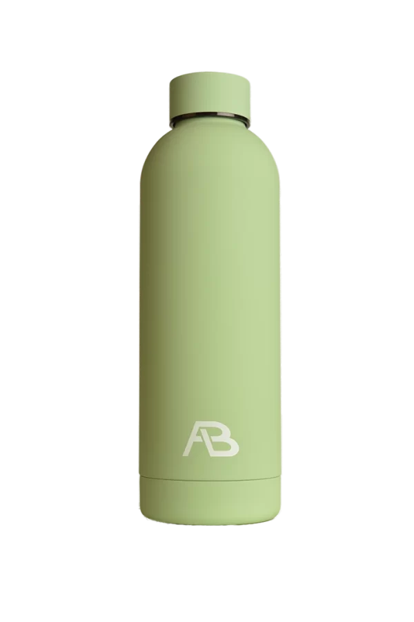 Esperanza. Color verde con logo de Atenea Botellas en blanco