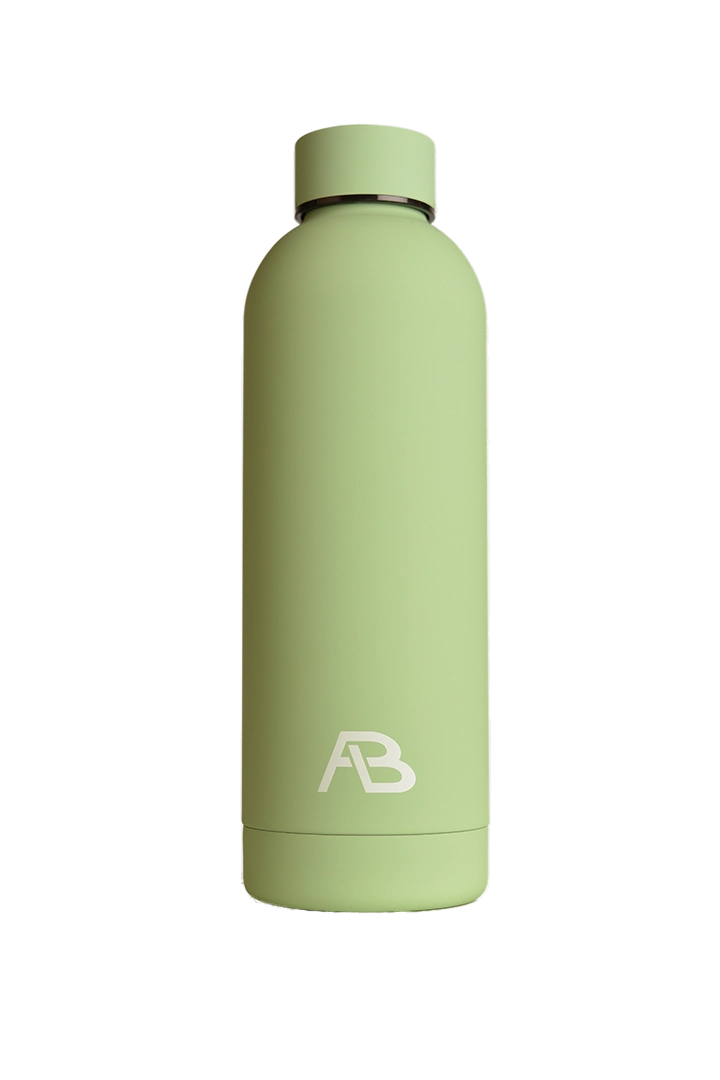 Esperanza. Color verde con logo de Atenea Botellas en blanco